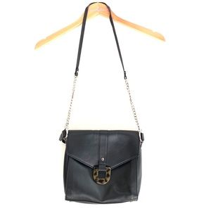 Zara Black crossbody saddlebag purse